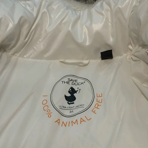 Save the Duck White Fleece Puffer Coat - Picture 7 of 13